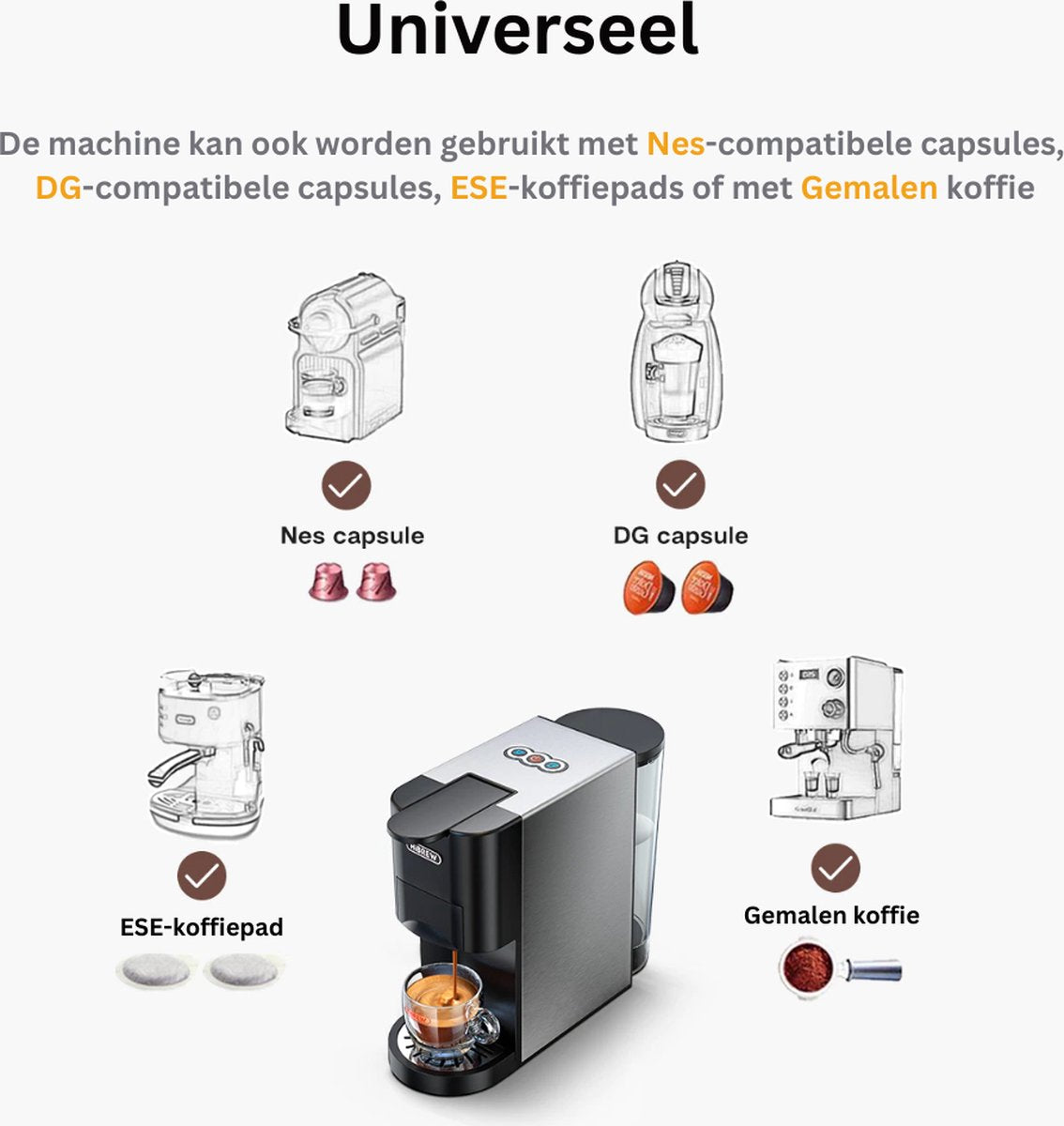 Coffee Machine - Nespresso Koffiemachine - Espresso - Maker - ijskoffie - 4 in 1