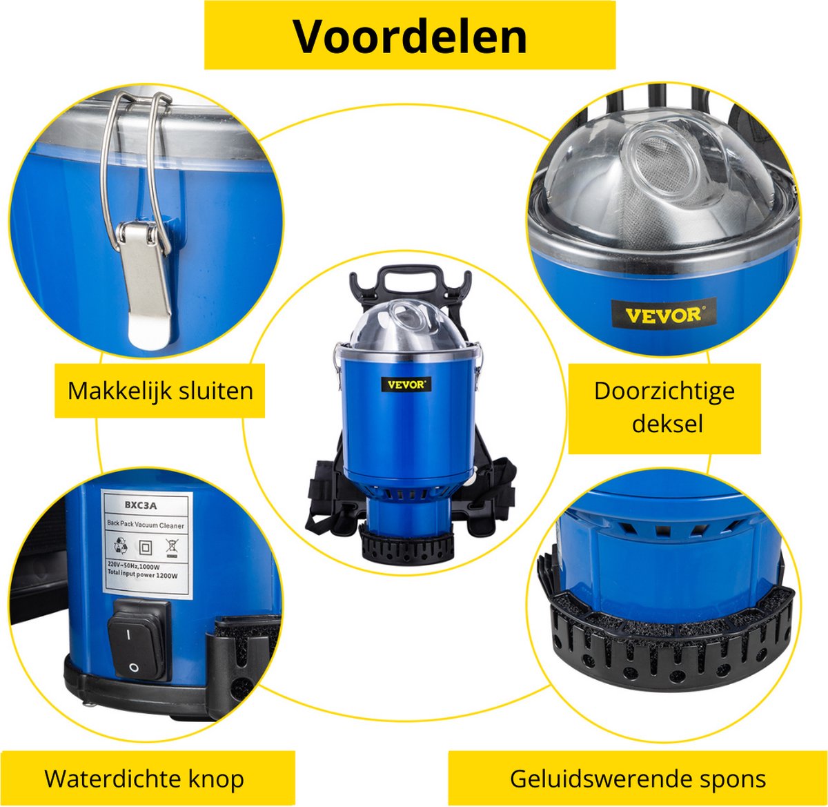 Tapijtreiniger Stofzuiger - Vlekkenreiniger - Waterstofzuiger - Meubelreiniger - Bank Reinigen Machine - 4L
