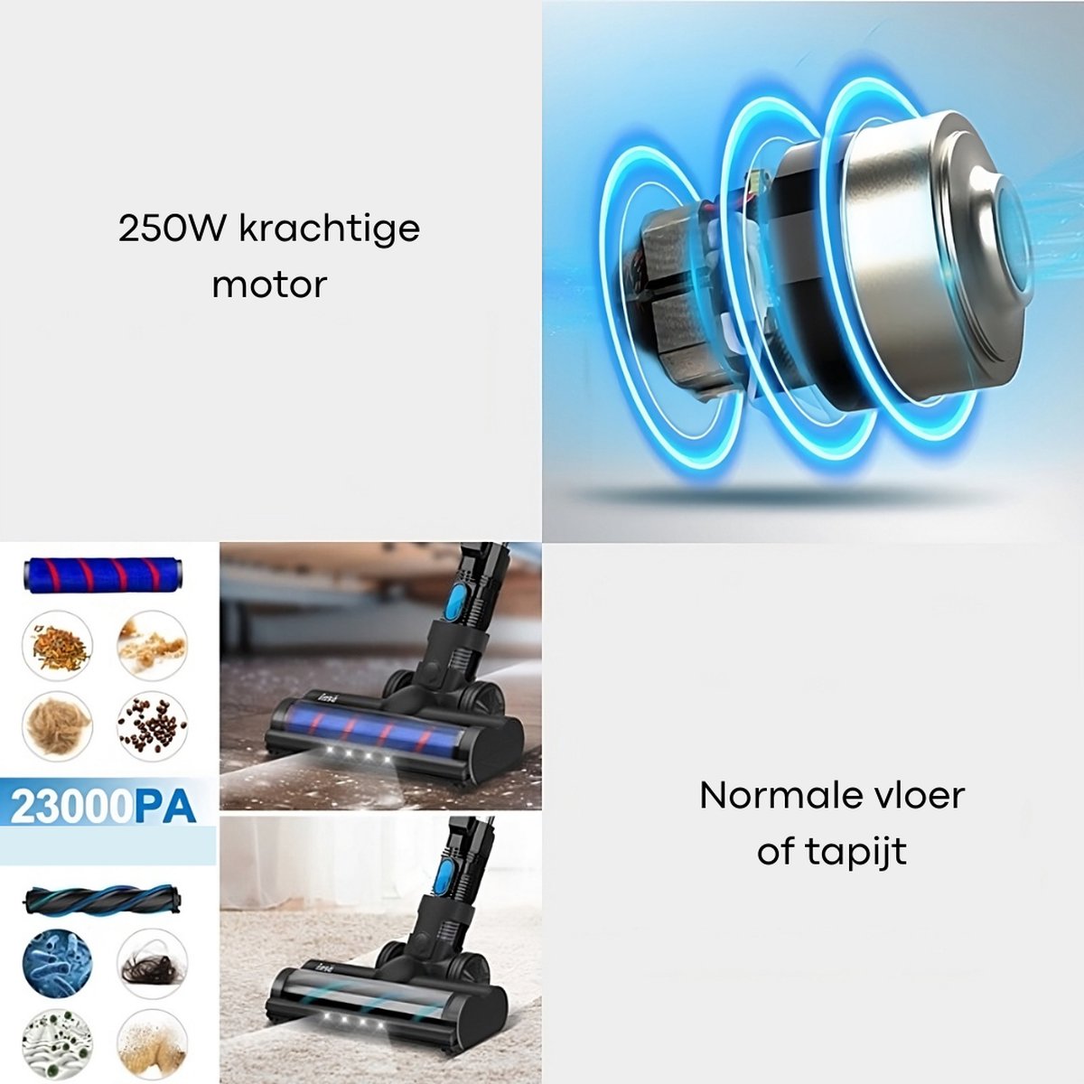 Steelstofzuiger Zonder Zak Op Accu - Kruimeldief Best Verkocht - Handstofzuiger Met Steel - 23 KPA - Paars