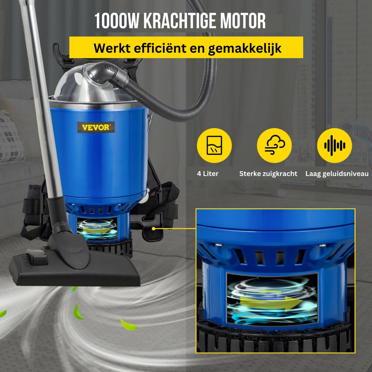 Tapijtreiniger Stofzuiger - Vlekkenreiniger - Waterstofzuiger - Meubelreiniger - Bank Reinigen Machine - 4L
