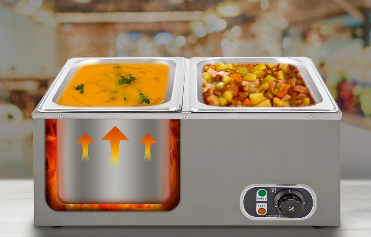 Buffetwarmer Electrisch - Chafing Dish - Warmhoudbakken - Warmhoudbakken 3 Voor Buffet - 3 Delig - 24 Liter