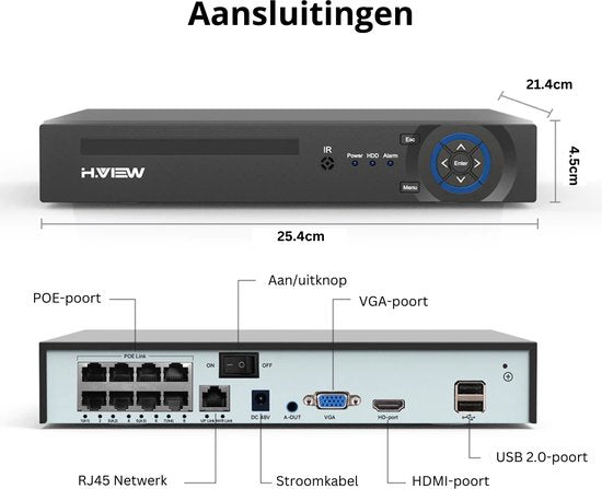 Buitencamera Wifi Met App - Draadloos - Bewakingscamera - Camera In Huis - Bewegingsdetectie - 2TB - 6 Camera's