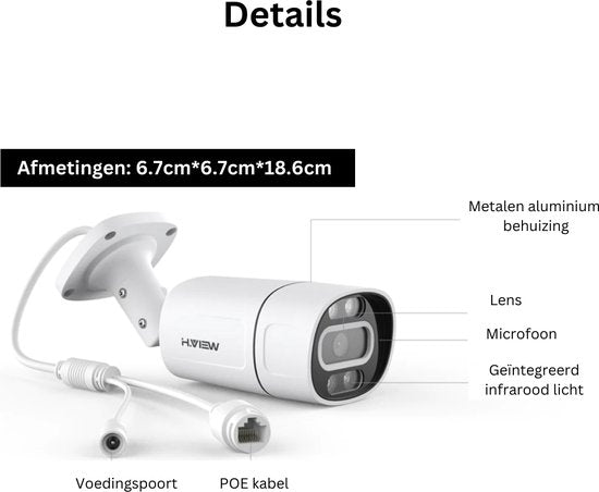 Buitencamera Wifi Met App - Draadloos - Bewakingscamera - Camera In Huis - Bewegingsdetectie - 2TB - 6 Camera's