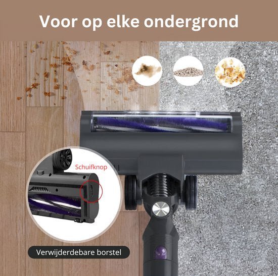 Steelstofzuiger Draadloos - Zonder Zak op Accu - 3 Verschillende Opzetstukken - Kruimelzuiger - 250W - 22Kpa