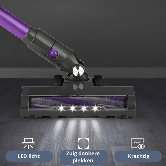 Steelstofzuiger Draadloos - Zonder Zak op Accu - 3 Verschillende Opzetstukken - Kruimelzuiger - 250W - 22Kpa
