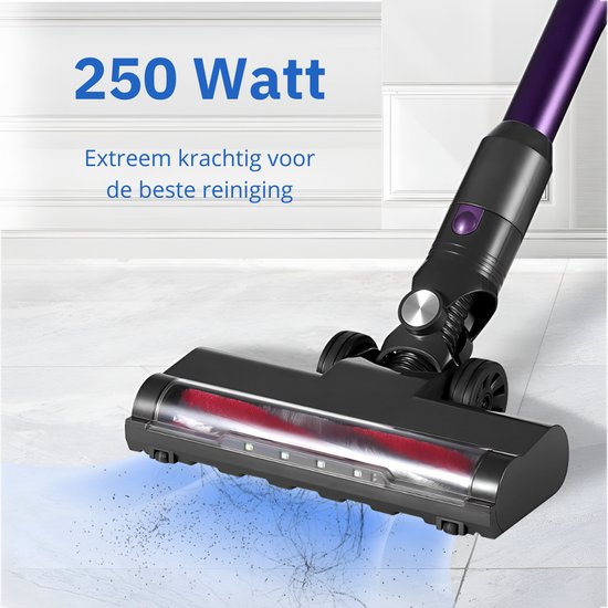 Steelstofzuiger Draadloos - Zonder Zak op Accu - 3 Verschillende Opzetstukken - Kruimelzuiger - 250W - 22Kpa