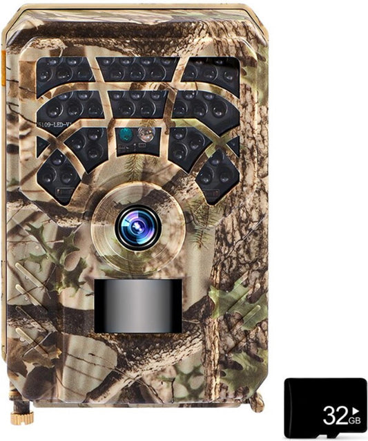 Wildcamera - Met Nachtzicht - Voor Buiten - Inclusief 32 GB kaart - Beginners en Professionals - 5MP - 1080P