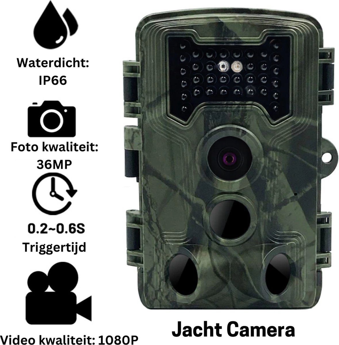 Wildcamera - Met Nachtzicht - Voor Buiten - Inclusief 32 GB kaart - Beginners en Professionals - 36 MP - 1080P