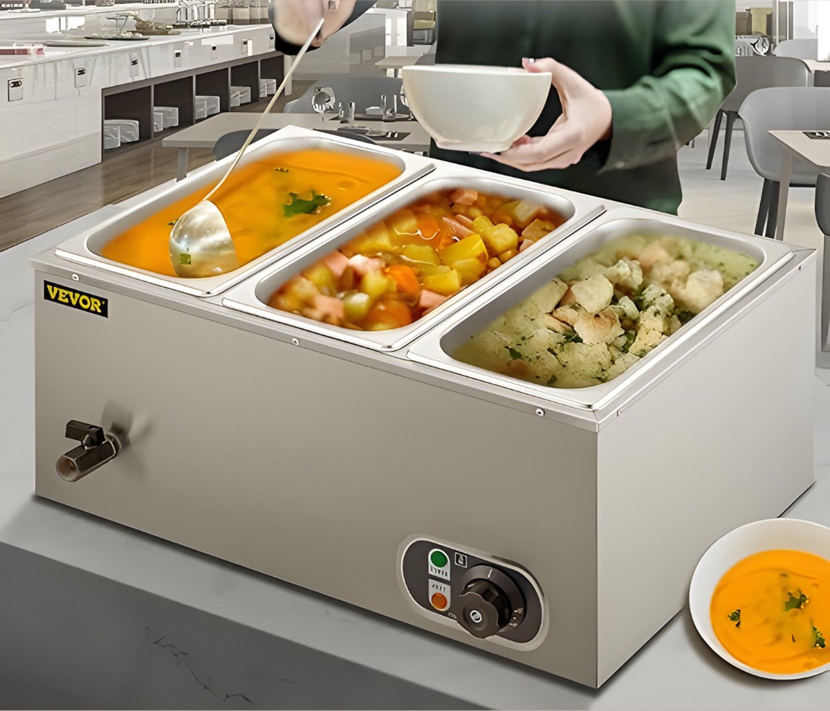 Buffetwarmer Electrisch - Chafing Dish - Warmhoudbakken - Warmhoudbakken 3 Voor Buffet - 3 Delig - 24 Liter