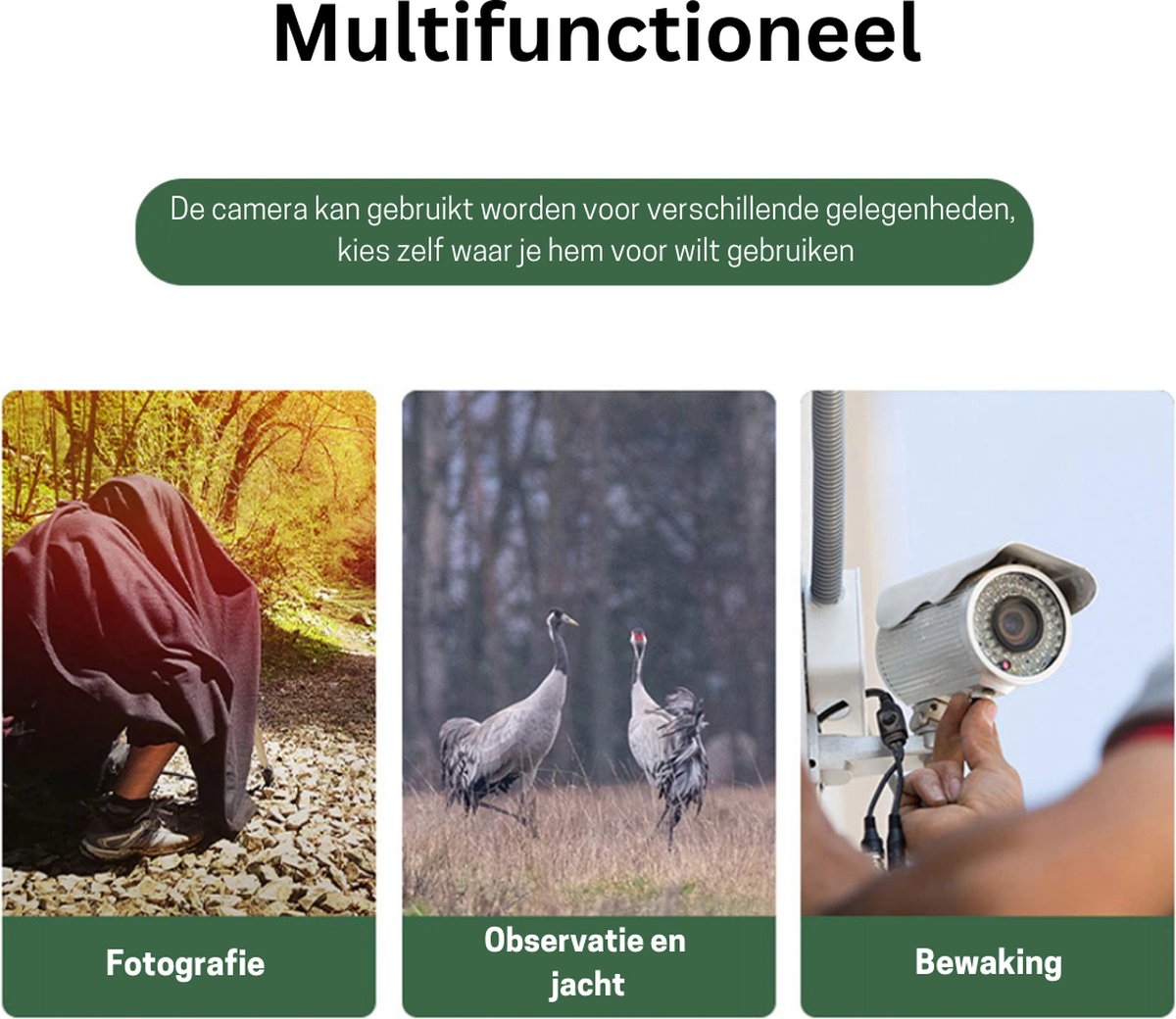 Wildcamera - Met Nachtzicht - Voor Buiten - Inclusief 32 GB kaart - Beginners en Professionals - 5MP - 1080P