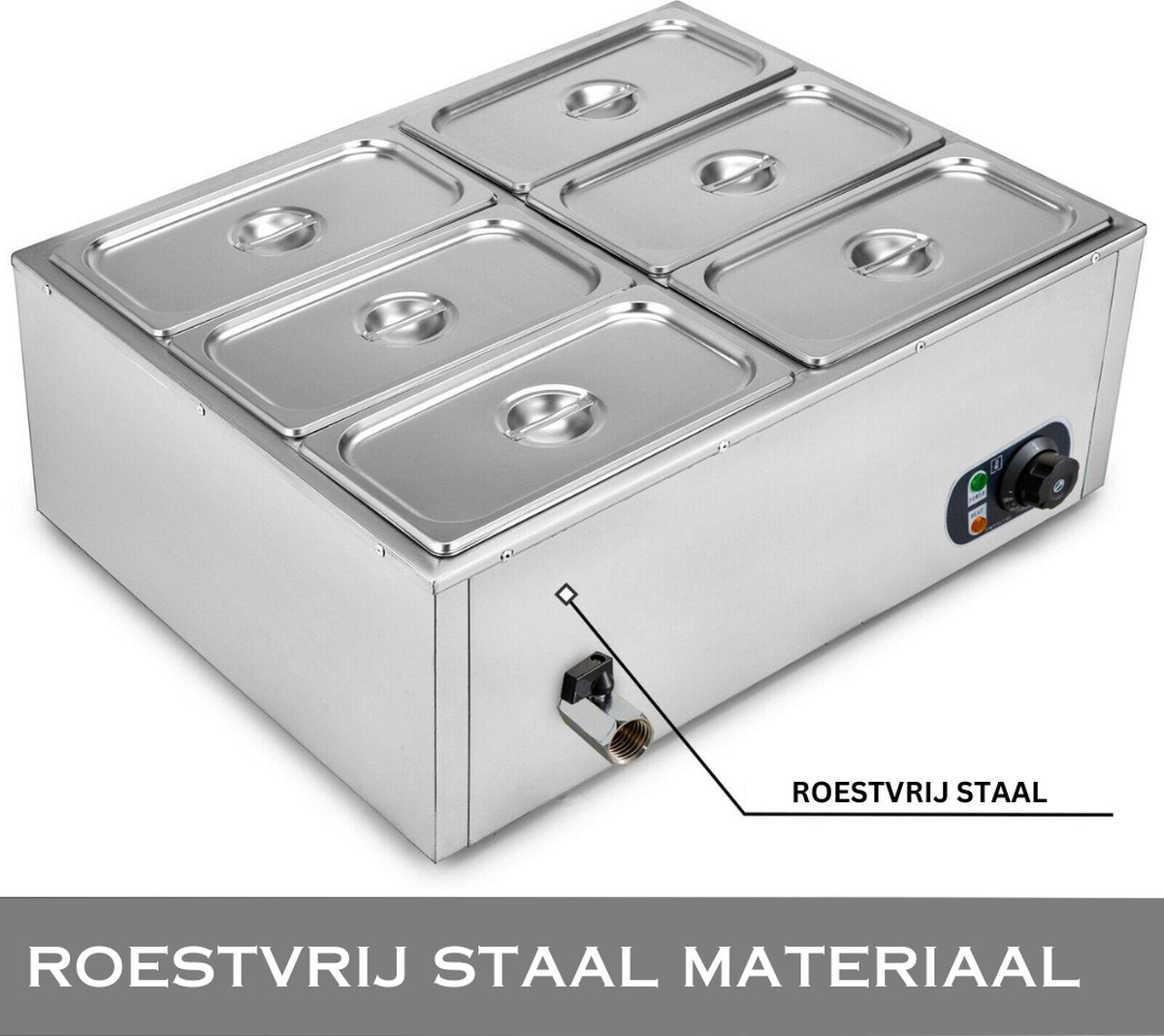 Buffetwarmer Electrisch - Chafing Dish - Warmhoudbakken - Warmhoudbakken 3 Voor Buffet - 3 Delig - 24 Liter