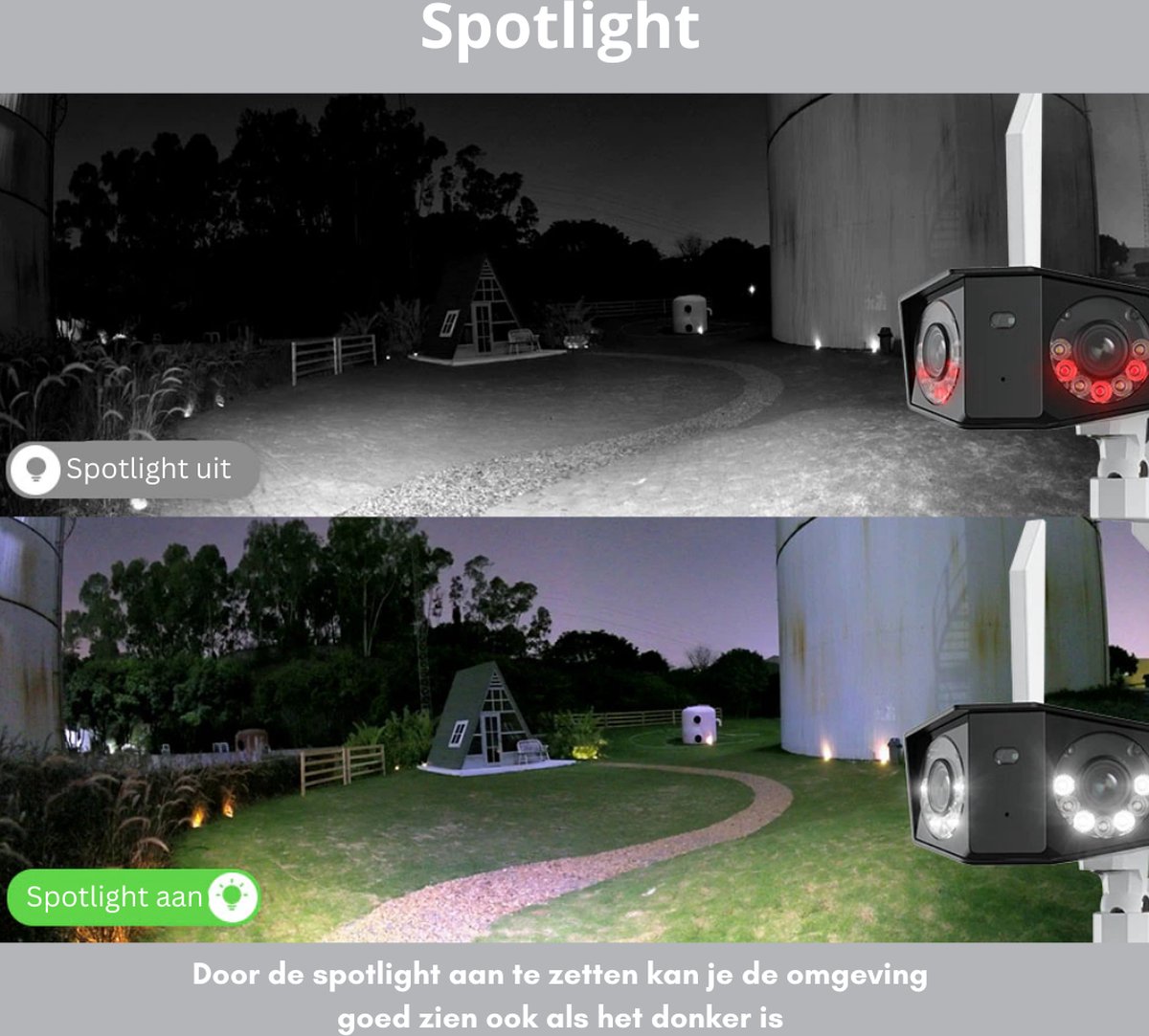 Buitencamera Wifi Met App - Draadloos - Bewakingscamera - Camera In Huis - Bewegingsdetectie - 32GB