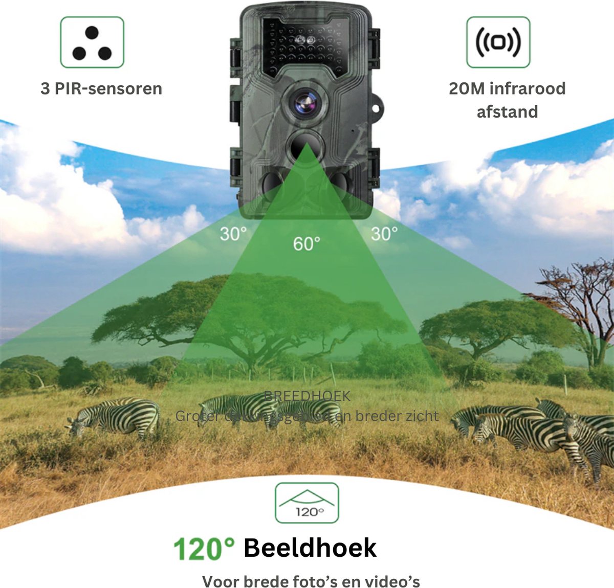 Wildcamera - Met Nachtzicht - Voor Buiten - Inclusief 32 GB kaart - Beginners en Professionals - 36 MP - 1080P
