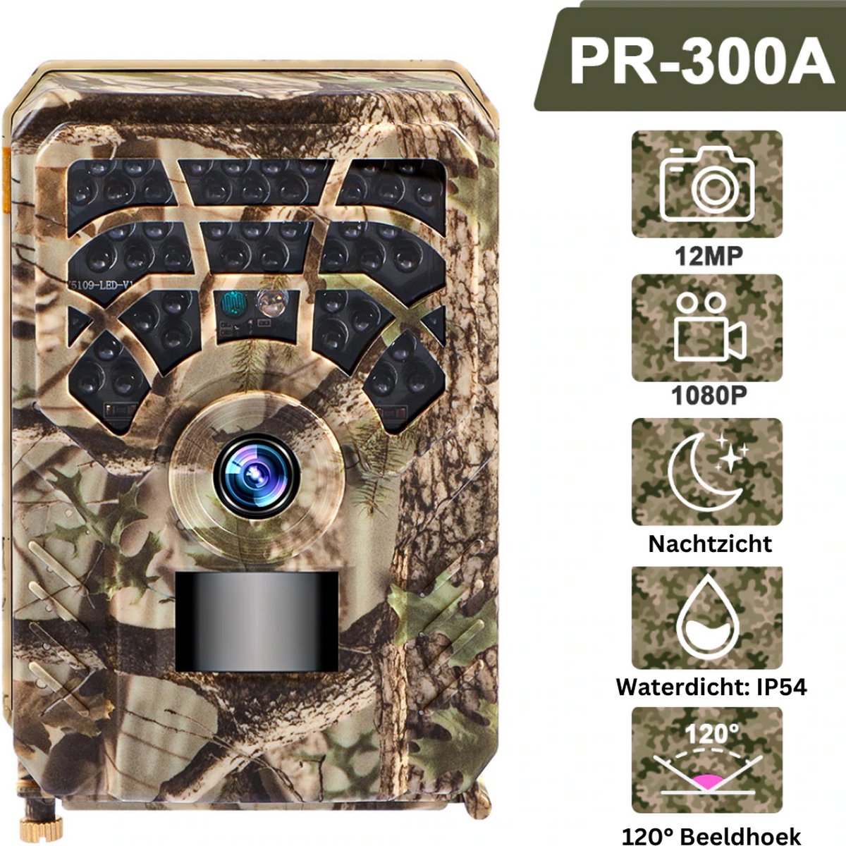 Wildcamera - Met Nachtzicht - Voor Buiten - Inclusief 32 GB kaart - Beginners en Professionals - 5MP - 1080P