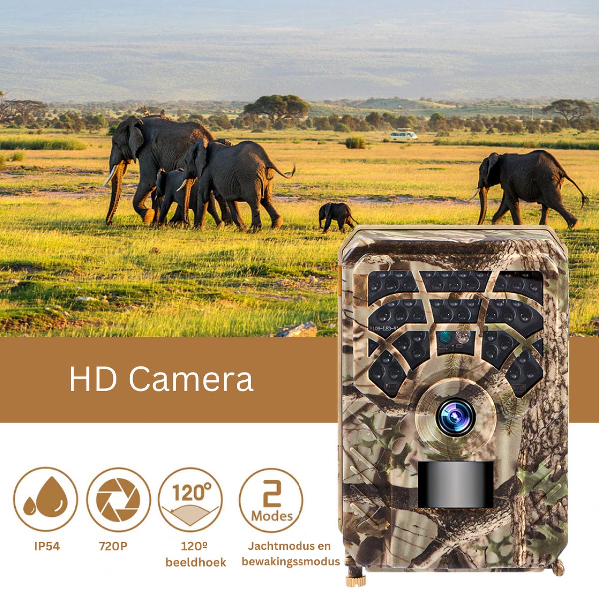 Wildcamera - Met Nachtzicht - Voor Buiten - Inclusief 32 GB kaart - Beginners en Professionals - 5MP - 1080P