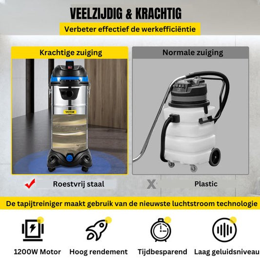 Tapijtreiniger Stofzuiger - Vlekkenreiniger - Waterstofzuiger - Meubelreiniger - Bank Reinigen Machine - 40L